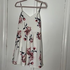 Floral, spaghetti strap mini dress